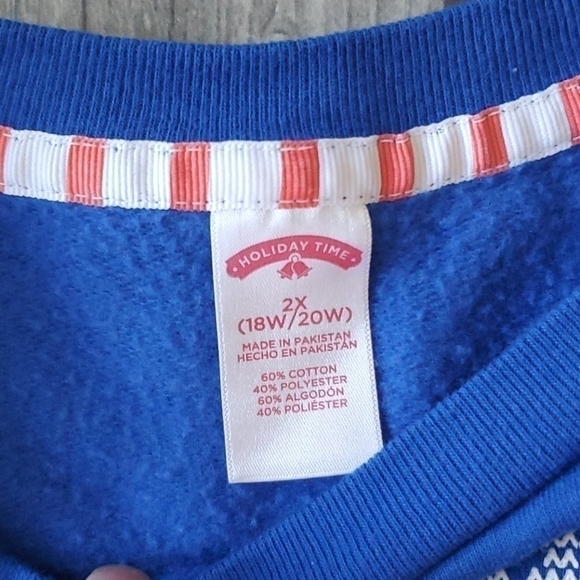 Women's Christmas Holiday Sweatshirt 18/20 Sz XXL - Picture 3 of 3